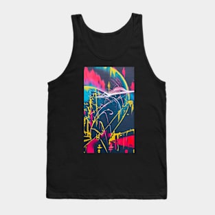 Vibrant Fusion: Abstract Graffiti Splash Tank Top